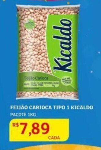 Assaí Atacadista Feijão Carioca Tipo 1 Kicaldo 1kg oferta