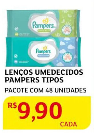 Assaí Atacadista Lenços Umedecidos Pampers Tipos 48 unidades oferta