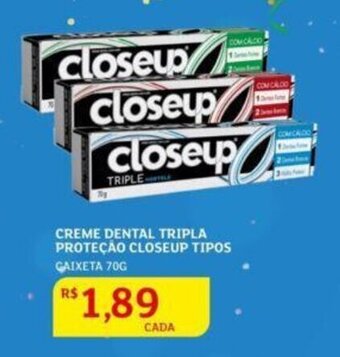 Assaí Atacadista Creme dental Tripla Proteção Closeup Tipos 70g oferta