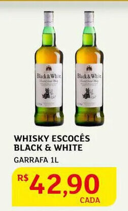 Assaí Atacadista Whisky Escocês Black & White 1L oferta