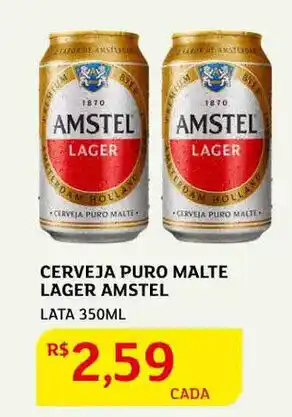 Assaí Atacadista Cerveja Puro Malte Lager Amstel 350ml oferta