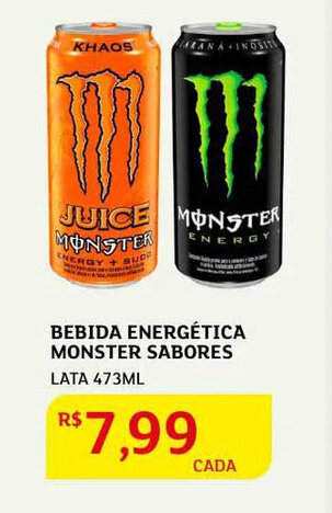 Assaí Atacadista Bebida Energética Monster sabores 473ml oferta