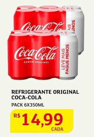 Assaí Atacadista Refrigerante original Coca Cola 6x350ml oferta