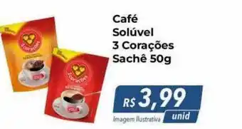 Hiper Moreira Café solúvel 3 corações oferta