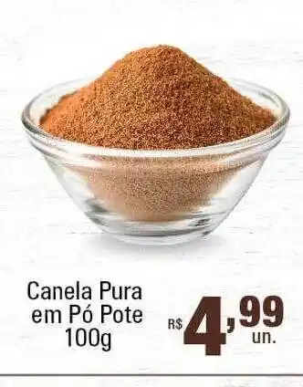 Canela pura em pó pote 100g