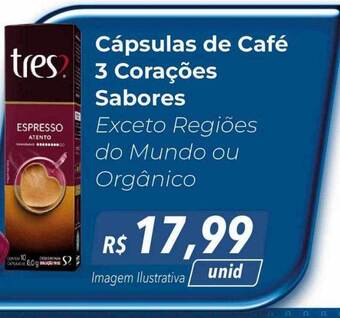 Hiper Moreira Cápsulas de café 3 corações sabores oferta