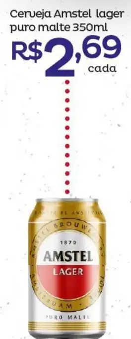 Super Lagoa Cerveja Amstel Lager Puro malte 350ml oferta