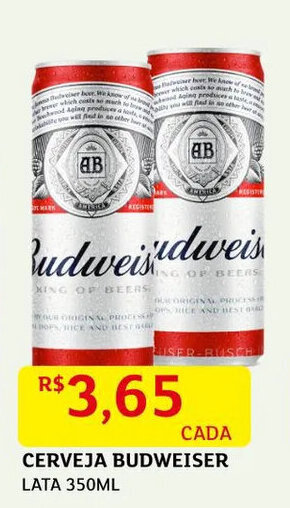 Assaí Atacadista Cerveja Budweiser 350ml oferta