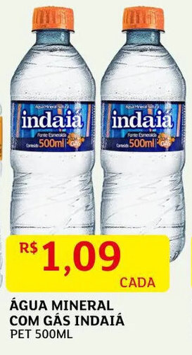 Assaí Atacadista Água Mineral com gás Indaiá 500ml oferta