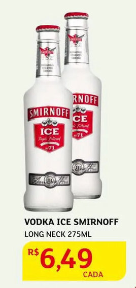 Assaí Atacadista Vodka Ice Smirnoff Long Neck 275ml oferta