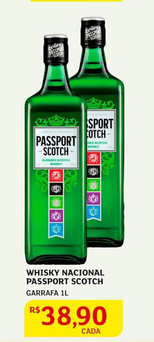 Assaí Atacadista Whisky Nacional Passport Scotch 1L oferta