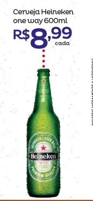 Super Lagoa Cerveja Heineken one way 600ml oferta