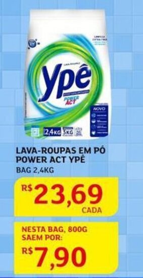 Lava roupas em pó Power Act Ypê 2.4kg