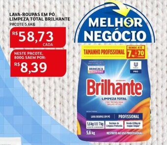 Assaí Atacadista Lava roupas em pó Limpeza Total Brilhante 5.6kg oferta