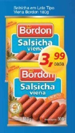 Supermercados Guanabara Salsicha em lata Tipo Viena Bordon 180g oferta