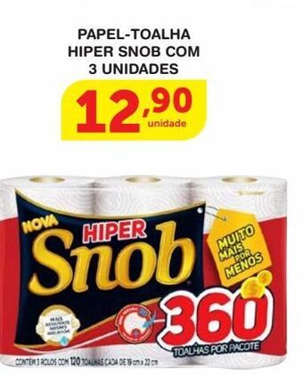 Papel-toalha hiper snob com 3 unidades