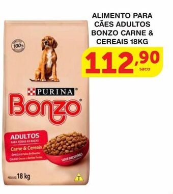 Roldão Alimento para cães adultos bonzo carne & cereais 18kg oferta