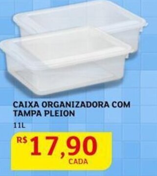 Assaí Atacadista Caixa Organizadora com Tampa Pleion 11L oferta