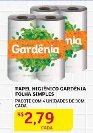 Assaí Atacadista Papel Higiênico Gardênia folha Simples 30m oferta