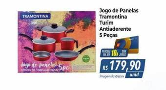 Hiper Moreira Jogo de panelas tramontina turim antiaderente 5 peças oferta
