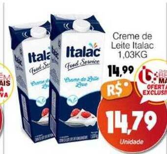 Supermercado Bem Barato Creme de leite italac oferta
