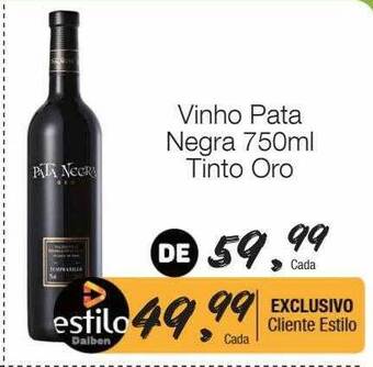 Supermercado Dalben Vinho pata negra tinto oro oferta