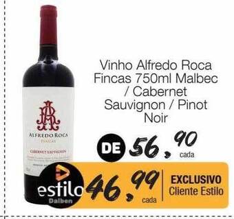 Vinho alfredo roca fincas malbec cabernet sauvignon pinot noir