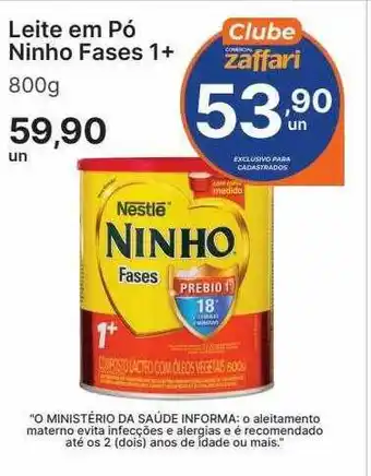 Leite em pó ninho fases 1+