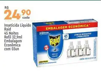 Supper Rissul Inseticida líquido raid 45 noites refil 32.9ml embalagem econômica com 03un oferta