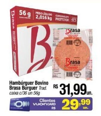 Hambúrguer Bovino Brasa Burguer 56g
