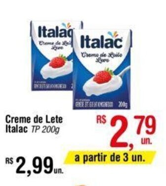 Fort Atacadista Creme de Leite Italac TP 200g oferta
