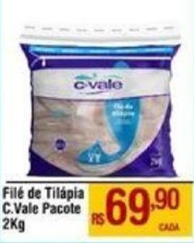 Max Atacadista Filé de Tilápia C.Vale pacote 2kg oferta