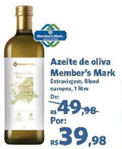 Sam's Club Azeite de Oliva Member's Mark 1L oferta