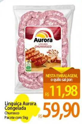 Atacadão Linguiça Aurora Congelada 5kg oferta