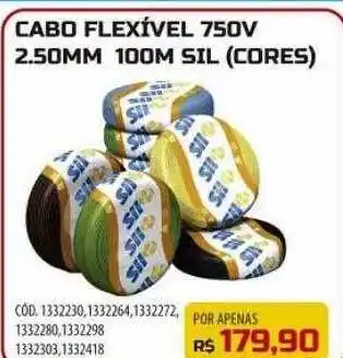 Amoedo Cabo flexivel 750v 2.50mm 100m sil cores oferta