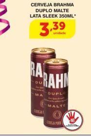Roldão Cerveja brahma duplo malte 350ml oferta