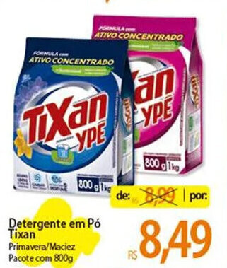 Atacadão Detergente em pó Tixan Ypê 800g oferta