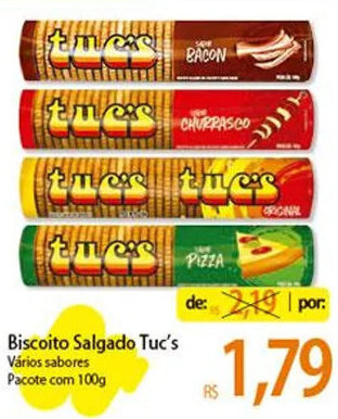 Atacadão Biscoito Salgado Tuc's 100g oferta