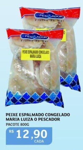 Assaí Atacadista Peixe Espalmado Congelado Maria Luiza o Pescador 800g oferta