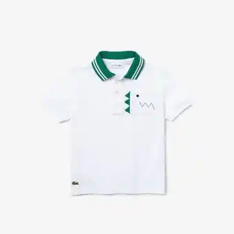 Lacoste Polo infantil lacoste em algodão orgânico com bolso em forma de crocodilo oferta