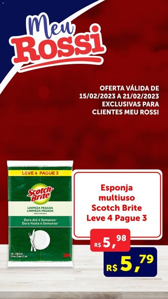 Rossi Supermercado Esponja Multiúso Scotch Brite Leve 4 pague 3 oferta