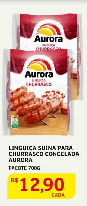 Assaí Atacadista Linguiça Suína para Churrasco Congelada Aurora 700g oferta