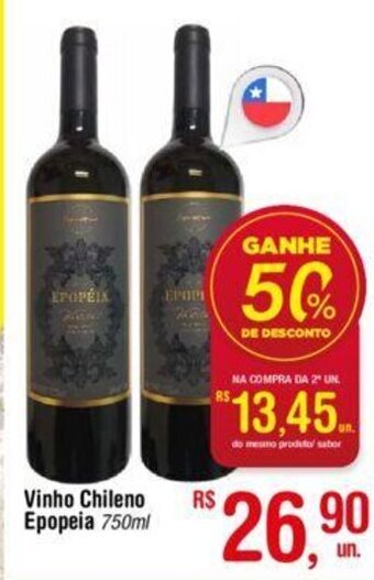 Fort Atacadista Vinho Chileno Epopeia 750ml oferta