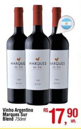 Fort Atacadista Vinho Argentino Marques Sur Blend 750ml oferta