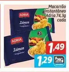 Supermercados Big Compra Macarrão instantâneo adria oferta