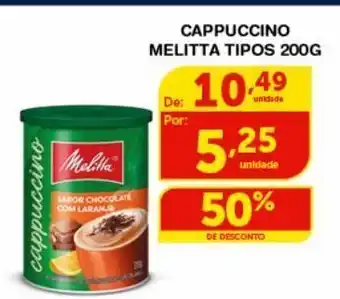 Roldão Cappuccino melitta tipos 200g oferta