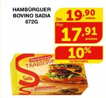 Roldão Hambúrguer bovino sadia 672g oferta
