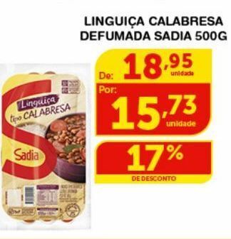 Roldão Linguiça calabresa defumada sadia 500g oferta