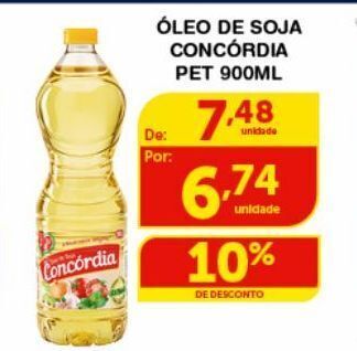 Óleo de soja concórdia pet 900ml