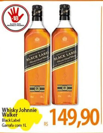 Atacadão Whisky Johnnie Walker Black Label 1L oferta